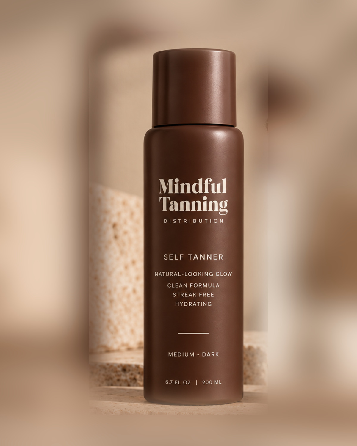Mindful Tanning self tanner bottle in warm daylight